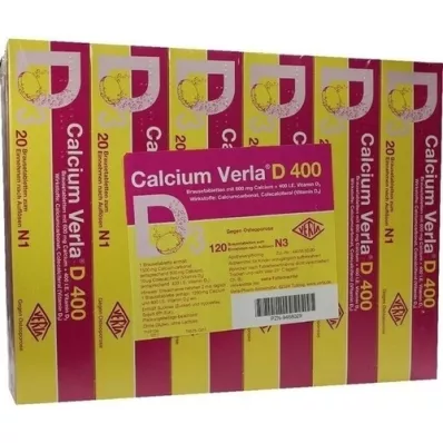 CALCIUM VERLA D 400 šumeče tablete, 120 kapsul