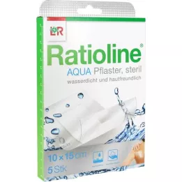 RATIOLINE Aqua Shower Plaster Plus 10x15 cm sterilen, 5 kosov