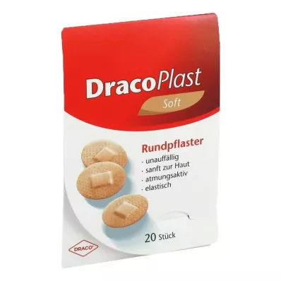 DRACOPLAST Mehki obliži 2,2 cm okrogli brez kože, 20 kosov