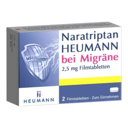 NARATRIPTAN Heumann za migreno 2,5 mg filmsko obložene tablete, 2 kosa