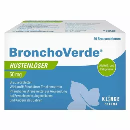 BRONCHOVERDE Šumeče tablete za lajšanje kašlja 50 mg, 20 kosov