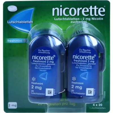 NICORETTE sveža meta 2 mg stisnjene pastile, 80 kosov