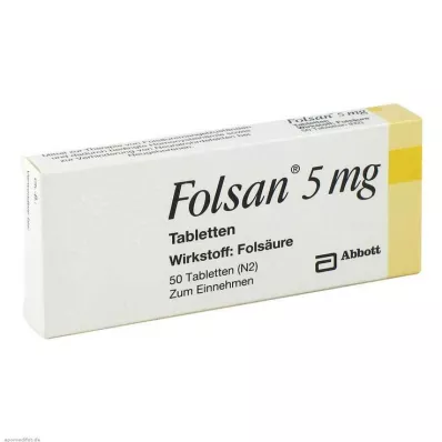 Folsan 5 mg tablete, 50 kosov Folsan 5 mg tablete, 50 kosov