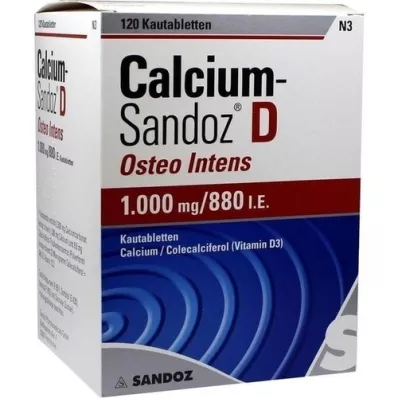 CALCIUM SANDOZ D Osteo intenzivne žvečljive tablete, 120 kapsul