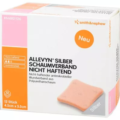Obloga iz srebrne pene Allevyn 4,5x5,5 cm, nelepljiva, 12 kos