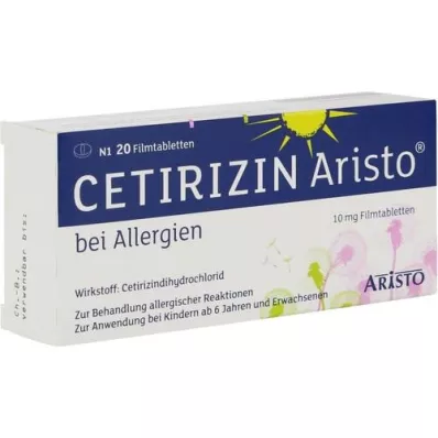 CETIRIZIN Aristo za alergije 10 mg filmsko obložene tablete, 20 kosov
