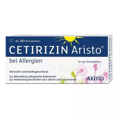 Cetirizin Aristo za alergije 10 mg filmsko obložene tablete, 20 kos