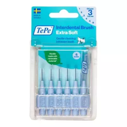 TEPE Medzobna ščetka x-soft 0,6 mm ISO 3 modre, 6 kosov