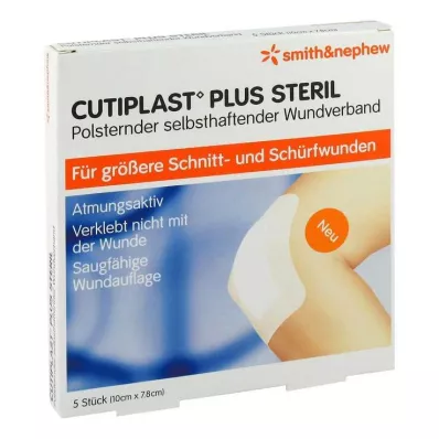 Cutiplast Plus sterilni povoj 7,8x10 cm, 5 kos Cutiplast Plus sterilni povoj 7,8x10 cm, 5 kos