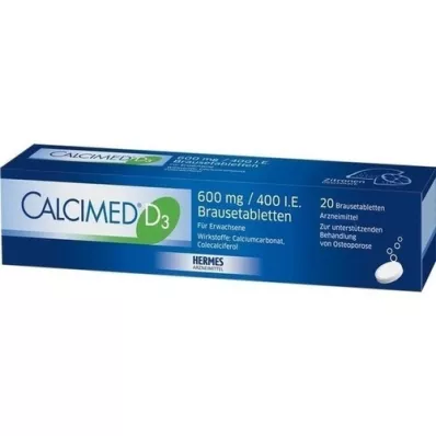 CALCIMED D3 600 mg/400 I.U. šumeče tablete, 20 kosov