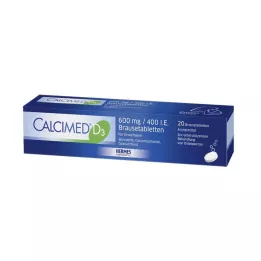 CALCIMED D3 600 mg/400 I.U. šumeče tablete, 20 kosov