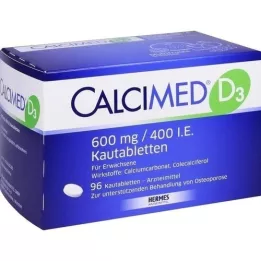 CALCIMED D3 600 mg/400 I.U. Žvečljive tablete, 96 kosov