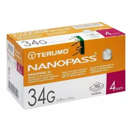 TERUMO NANOPASS 34 Igla za pisala 34 G 0,18x4 mm, 100 kosov