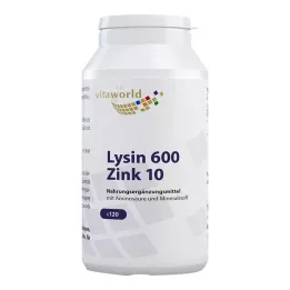 LYSIN 600 mg plus cink 10 mg kapsule, 120 kapsul
