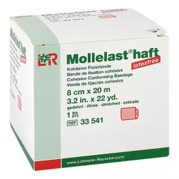 MOLLELAST samolepilni povoji brez lateksa 8 cmx20 m rdeči, 1 kos