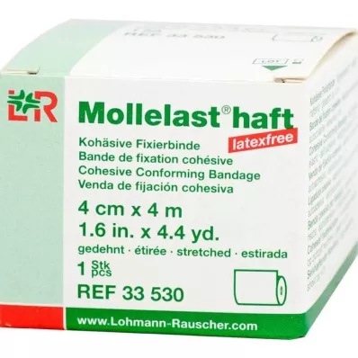 MOLLELAST samolepilni povoji brez lateksa 4 cmx4 m beli, 1 kos