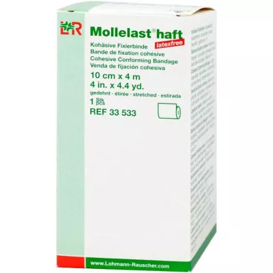 MOLLELAST samolepilni povoji brez lateksa 10 cmx4 m beli, 1 kos