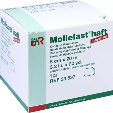 MOLLELAST samolepilni povoji brez lateksa 8 cmx20 m beli, 1 kos