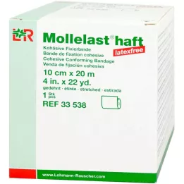 MOLLELAST samolepilni povoji brez lateksa 10 cmx20 m beli, 1 kos