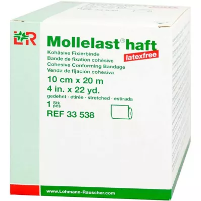 Mollelast lepilo brez lateksa 10cmx20m raztegnjeno belo, 1 kos