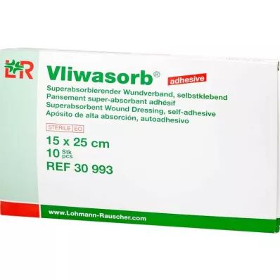 Vliwasorb lepilna supervpojna kompresa visoka vpojnost 15x25 cm, 10 kosov Vliwasorb lepilna supervpojna kompresa visoka vpojnost 15x25 cm, 10 kosov