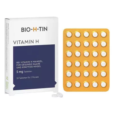 BIO-H-TIN Vitamin H 5 mg za 2 meseca tablete, 30 kosov BIO-H-TIN Vitamin H 5 mg za 2 meseca tablete, 30 kosov