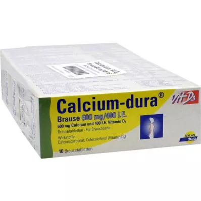 Calcium Dura Vit D3 šumeče 600 mg / 400 ie, 50 kosov