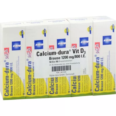 CALCIUM DURA Vit D3 šumeči 1200 mg/800 I.U., 50 kosov