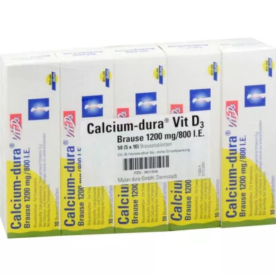 Calcium Dura Vit D3 Šumeče 1200 mg / 800 IU, 50 kosov