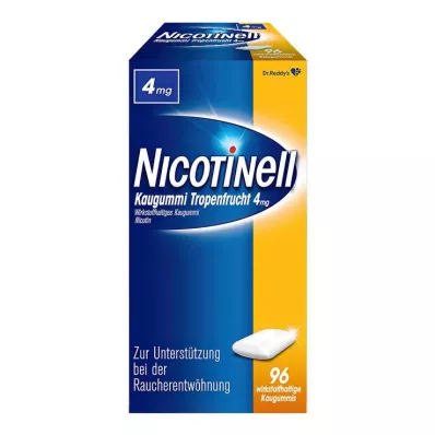 NICOTINELL Žvečilni gumi 4 mg tropsko sadje, 96 kos