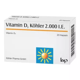 VITAMIN D3 KÖHLER 2.000 I.U. kapsul, 20 kosov