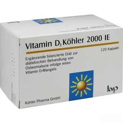 VITAMIN D3 KÖHLER 2.000 I.U. kapsul, 120 kosov