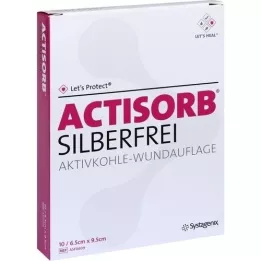 ACTISORB SILBERFREI Aktivno oglje 6,5x9,5 cm, 10 kosov