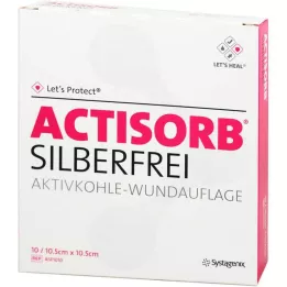 ACTISORB SILBERFREI Aktivno oglje 10,5x10,5 cm, 10 kosov