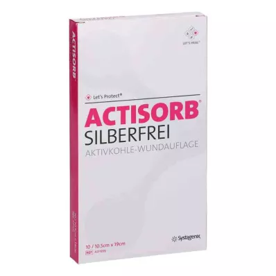ACTISORB SILBERFREI Aktivno oglje 10,5x19 cm, 10 kosov