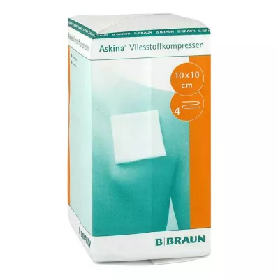Askina netkana tkanina kompr. 10x10 cm nesterilno 4-kratno, 100 kosov Askina netkana tkanina kompr. 10x10 cm nesterilno 4-kratno, 100 kosov