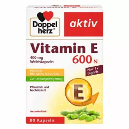 DOPPELHERZ Vitamin E 600 N mehke kapsule, 80 kosov