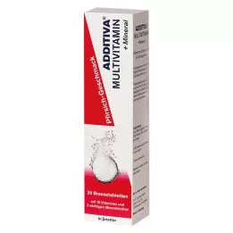 ADDITIVA Multivit + Mineral Peach R šumeče tablete, 20 kosov