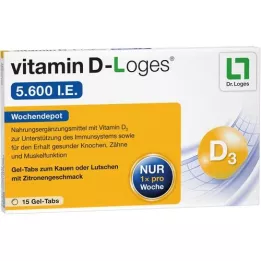 VITAMIN D-LOGES 5.600 I.U. tedenskih depotnih žvečljivih tablet, 15 kosov