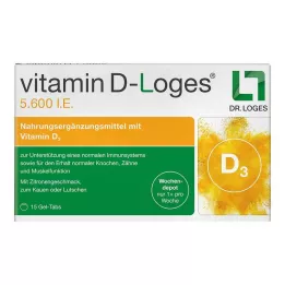 VITAMIN D-LOGES 5.600 I.U. tedenskih depotnih žvečljivih tablet, 15 kosov