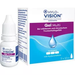 HYLO-VISION Gel multi kapljice za oči, 2X10 ml