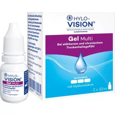 HYLO-VISION Gel multi kapljice za oči, 2X10 ml