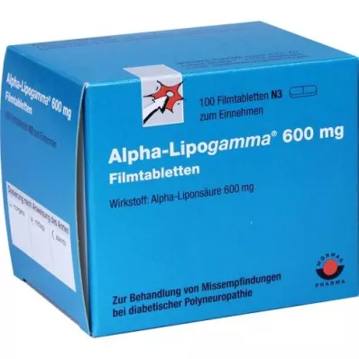 ALPHA-LIPOGAMMA 600 mg filmsko obložene tablete, 100 kosov