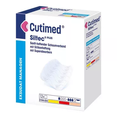 Cutimed Siltec Plus penasta obloga 5x6 cm lepilna, 12 kosov