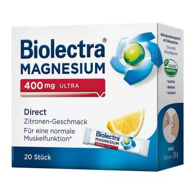 BIOLECTRA Magnezij 400 mg ultra Direct Lemon, 20 kosov