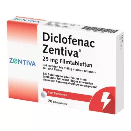 DICLOFENAC Zentiva 25 mg filmsko obložene tablete, 20 kosov