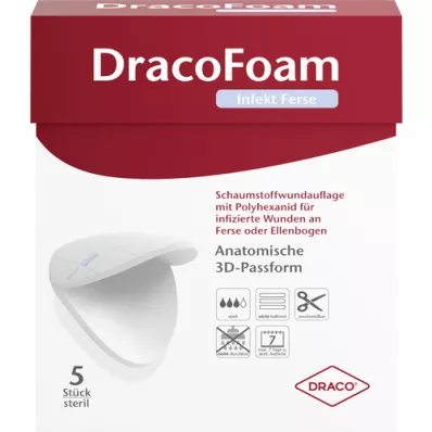 DRACOFOAM Obloga za rane na petah Infect Foam, 5 kosov
