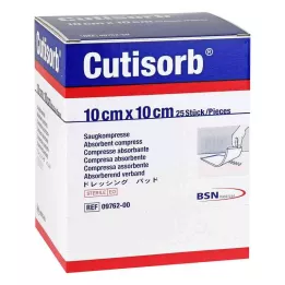 CUTISORB Sesalne komprese sterilne 10x10 cm, 25 kosov