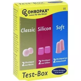 OHROPAX Testna škatla 3 vrste ušesnih čepkov, 3X2 kosov