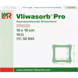 VLIWASORB Pro superabsorb.comp.sterile 10x10 cm, 10 kosov